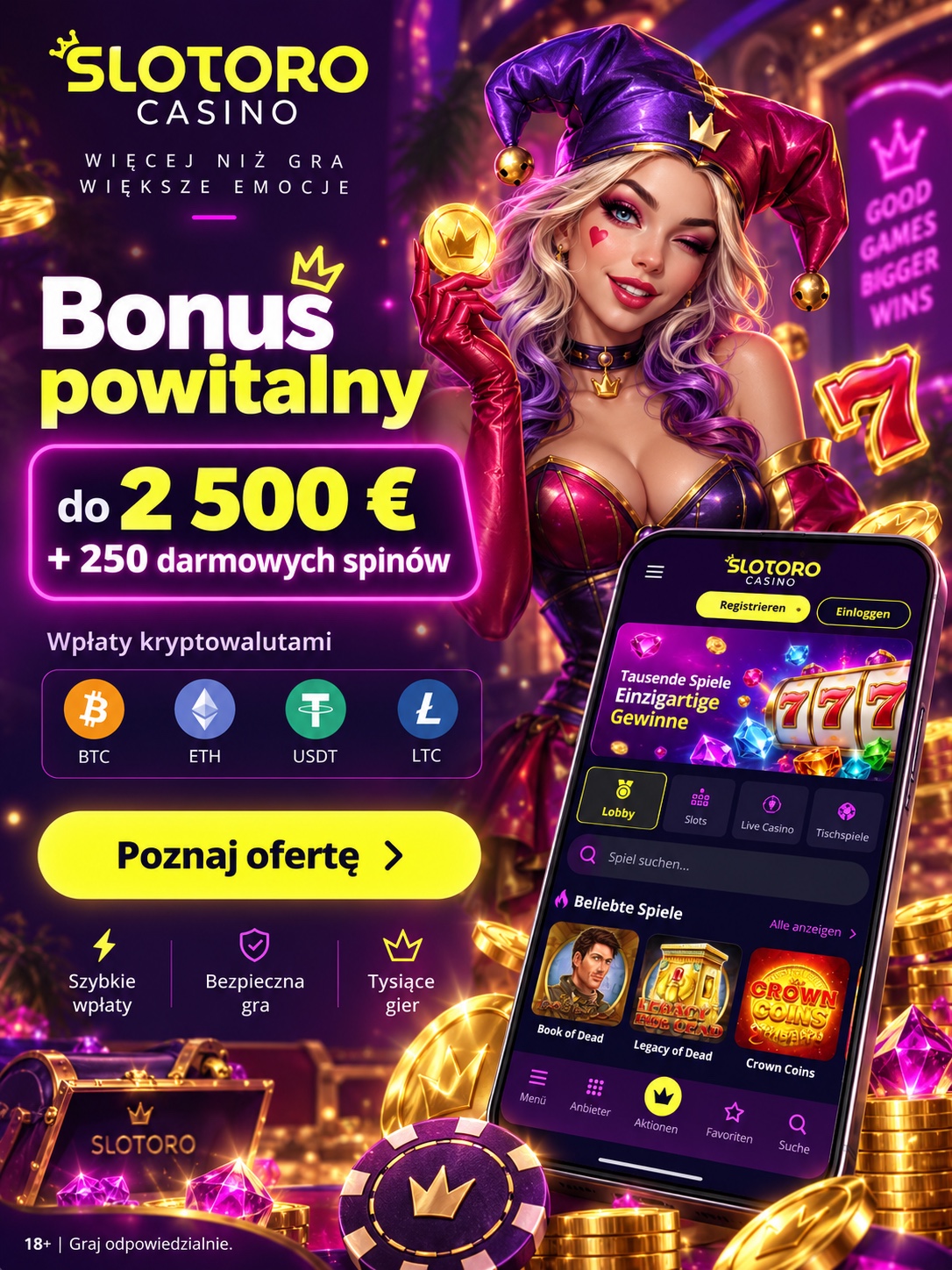 Slotoro bonus powitalny